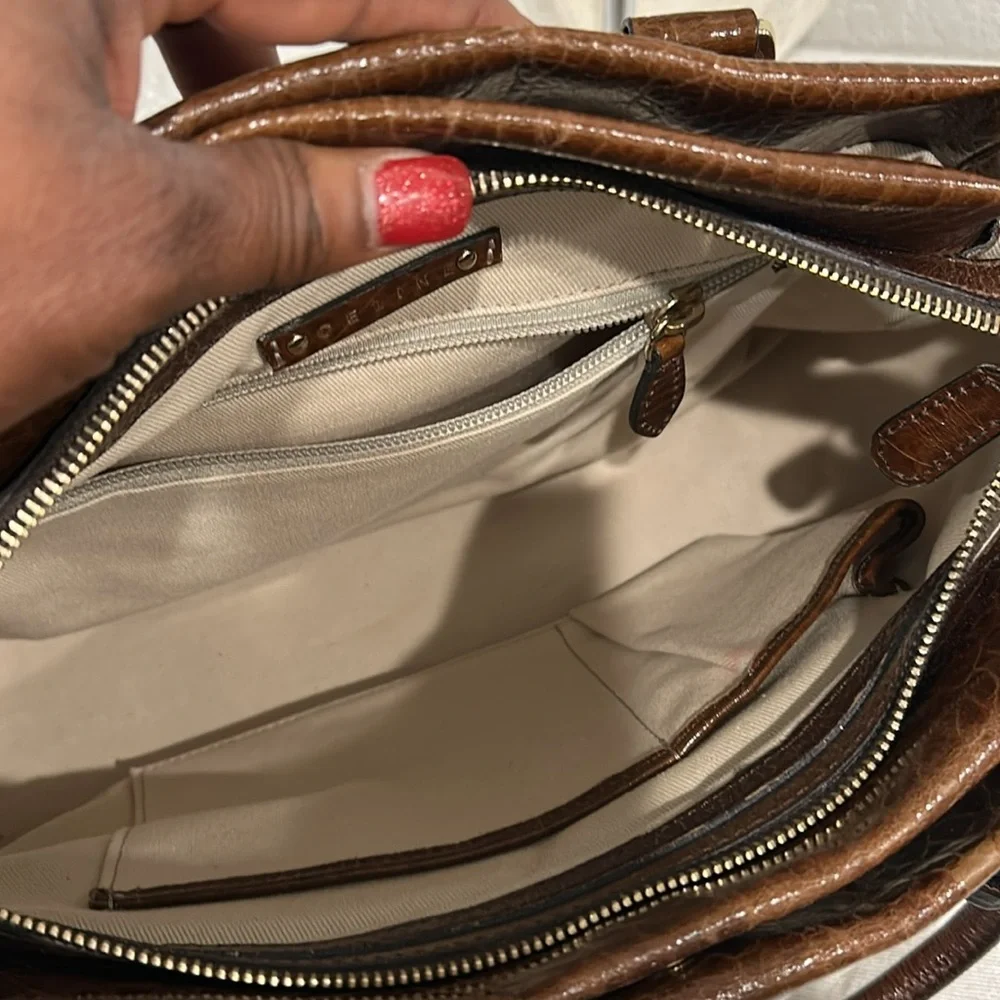 Auth Celine Macadam Pattern Canvas x Leather 2WAY Crossbody Shoulder Handbag